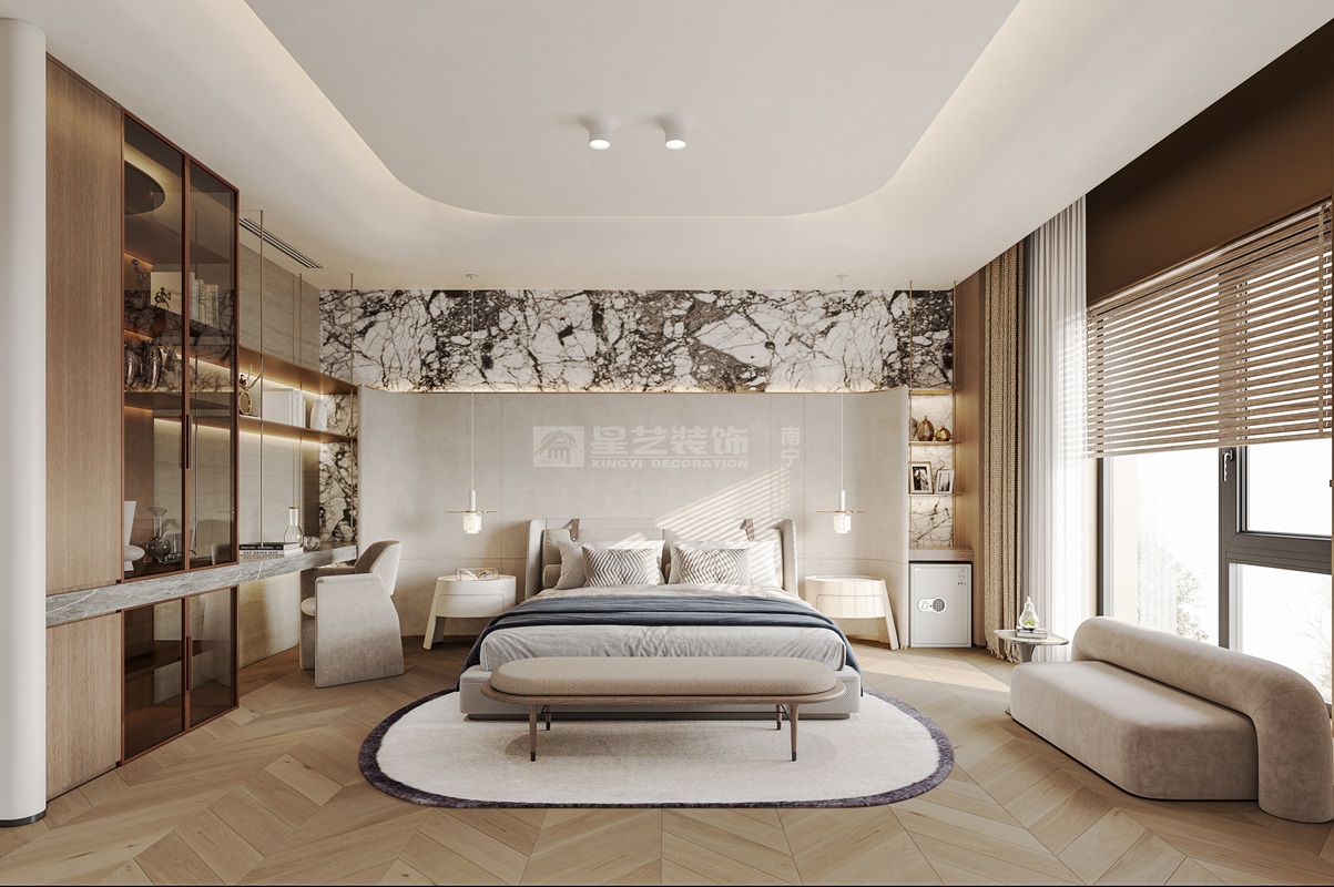 金源墅400平現(xiàn)代風格臥室裝修效果圖