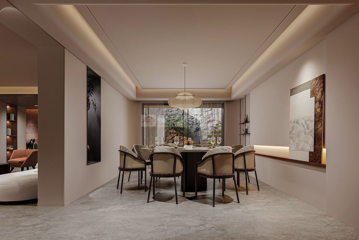 大唐臻觀260平現(xiàn)代風(fēng)格餐廳裝修效果圖