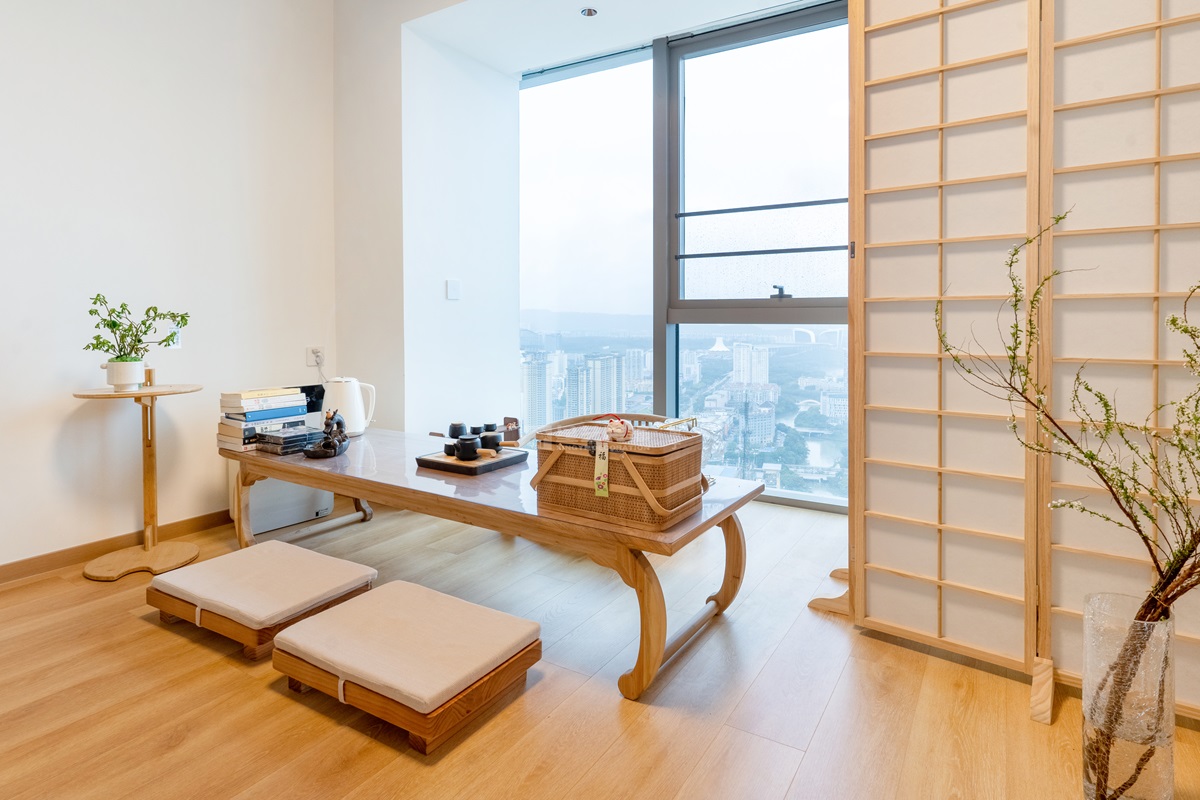 綠地中央廣場(chǎng)40平客廳裝修實(shí)景