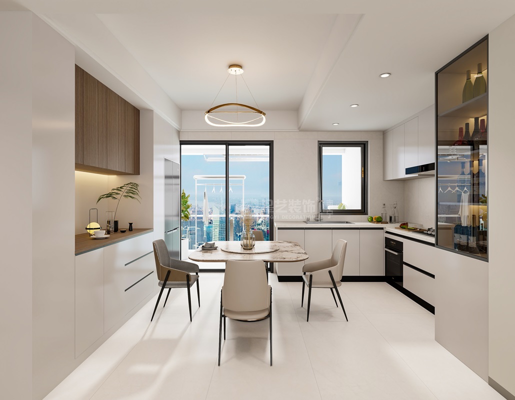 華夏院子137平現(xiàn)代簡約餐廳裝修效果圖