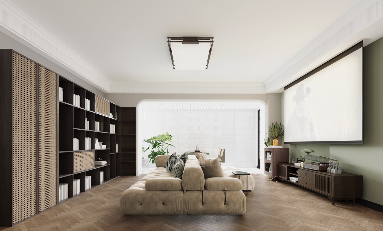 香榭里160平混搭中古風(fēng)客廳裝修效果圖