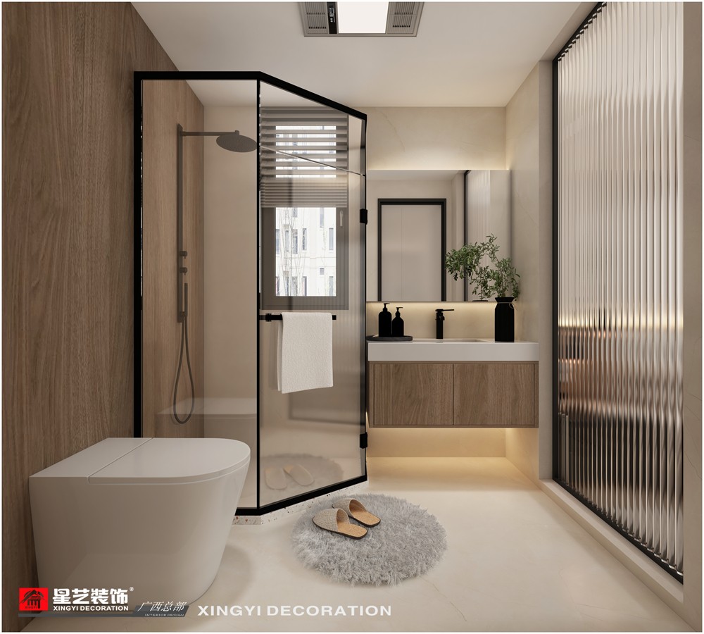 建發(fā)央璽120平現代簡約主衛(wèi)裝修效果