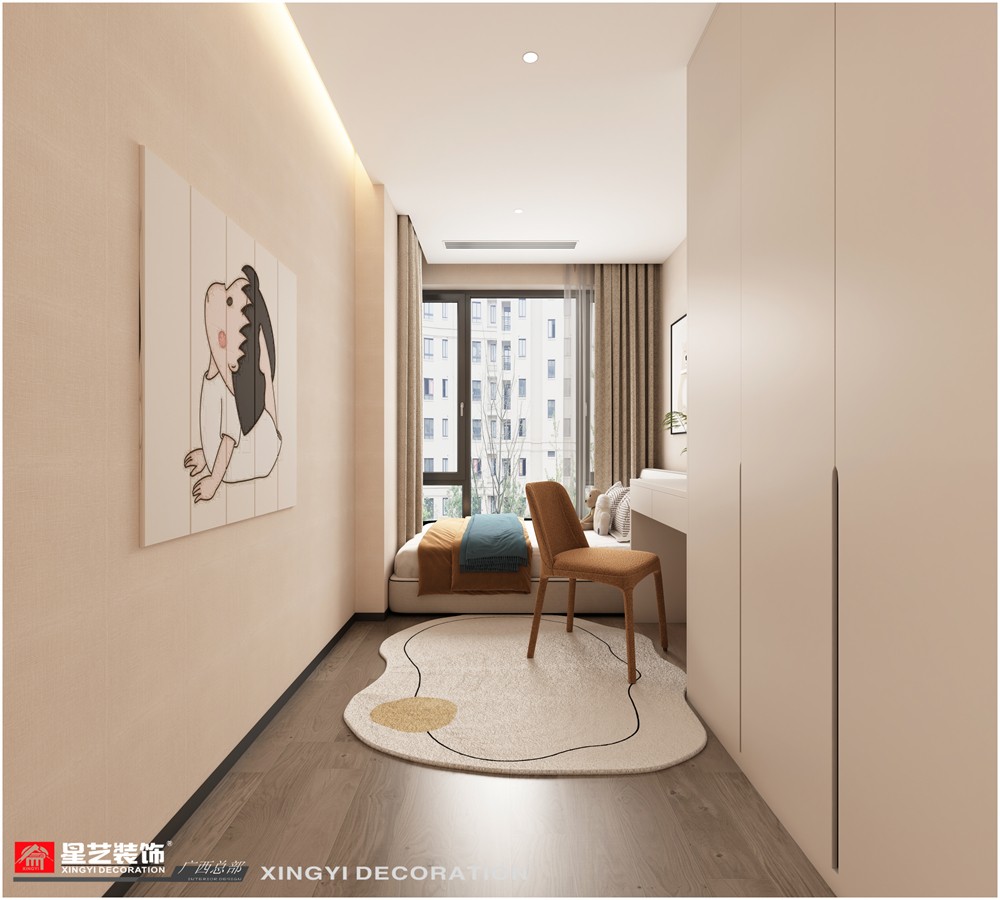 建發(fā)央璽120平現代簡約兒童房裝修效果