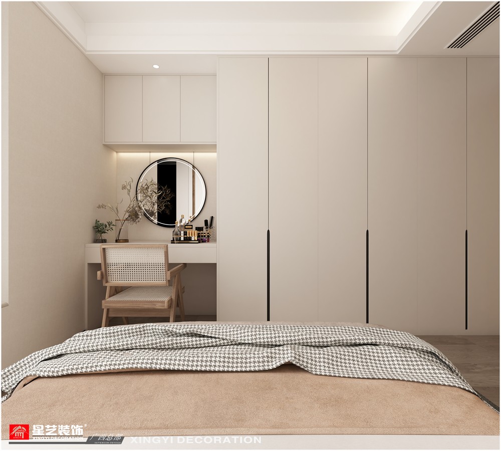 建發(fā)央璽120平現代簡約主臥裝修效果