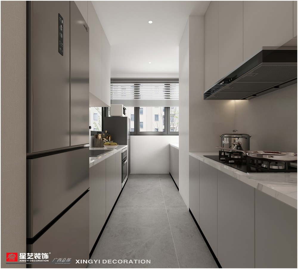建發(fā)央璽120平現代簡約廚房裝修效果