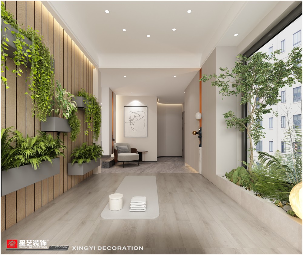 維也納花園125平現(xiàn)代入戶裝修效果