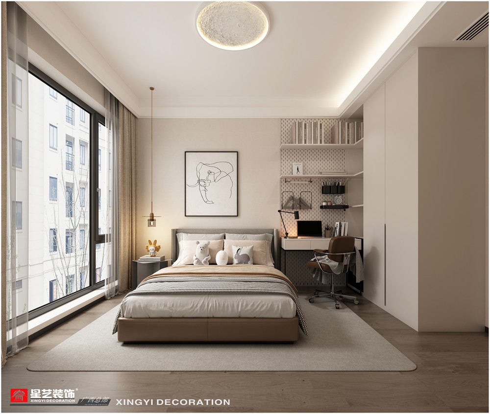 建發(fā)央璽120平現代簡約兒童房裝修效果