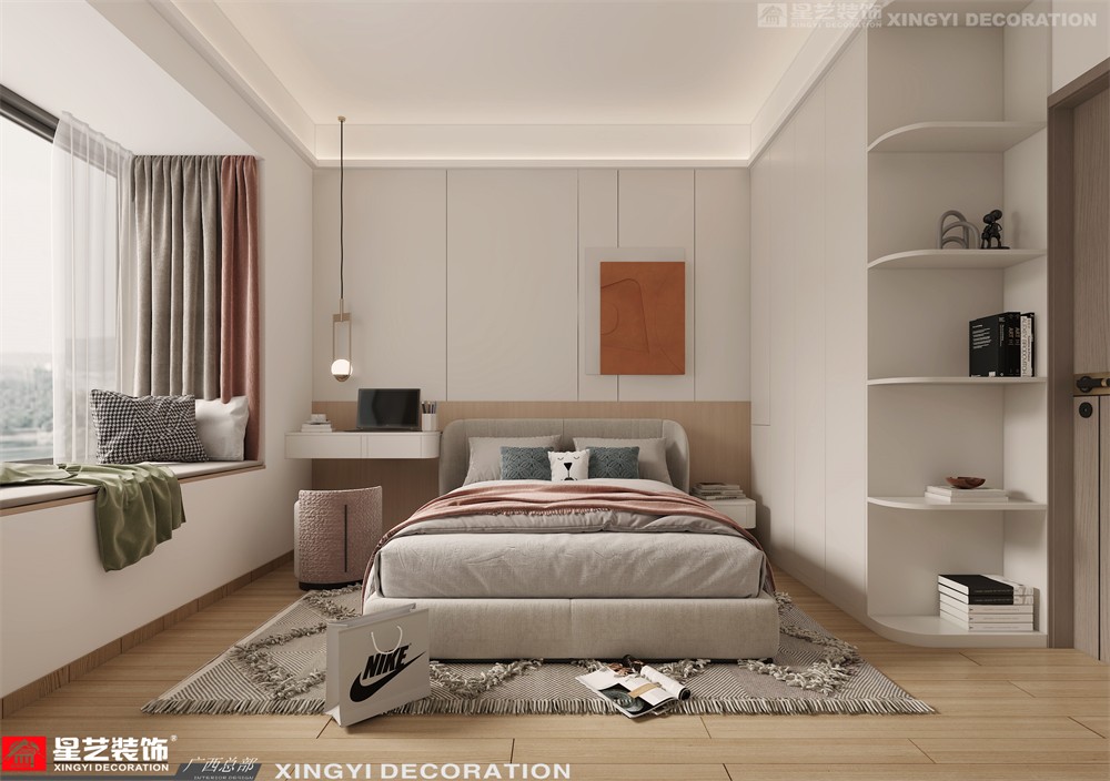 建苑小區(qū)140平現(xiàn)代簡(jiǎn)約臥室裝修效果