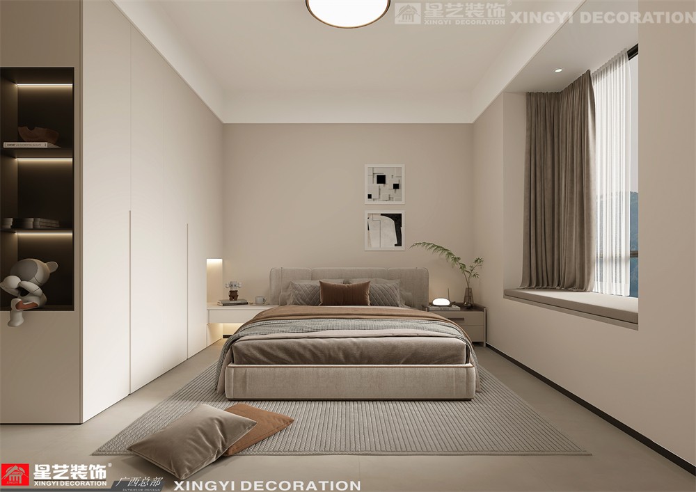 財富廣場150平現(xiàn)代簡約臥室裝修效果