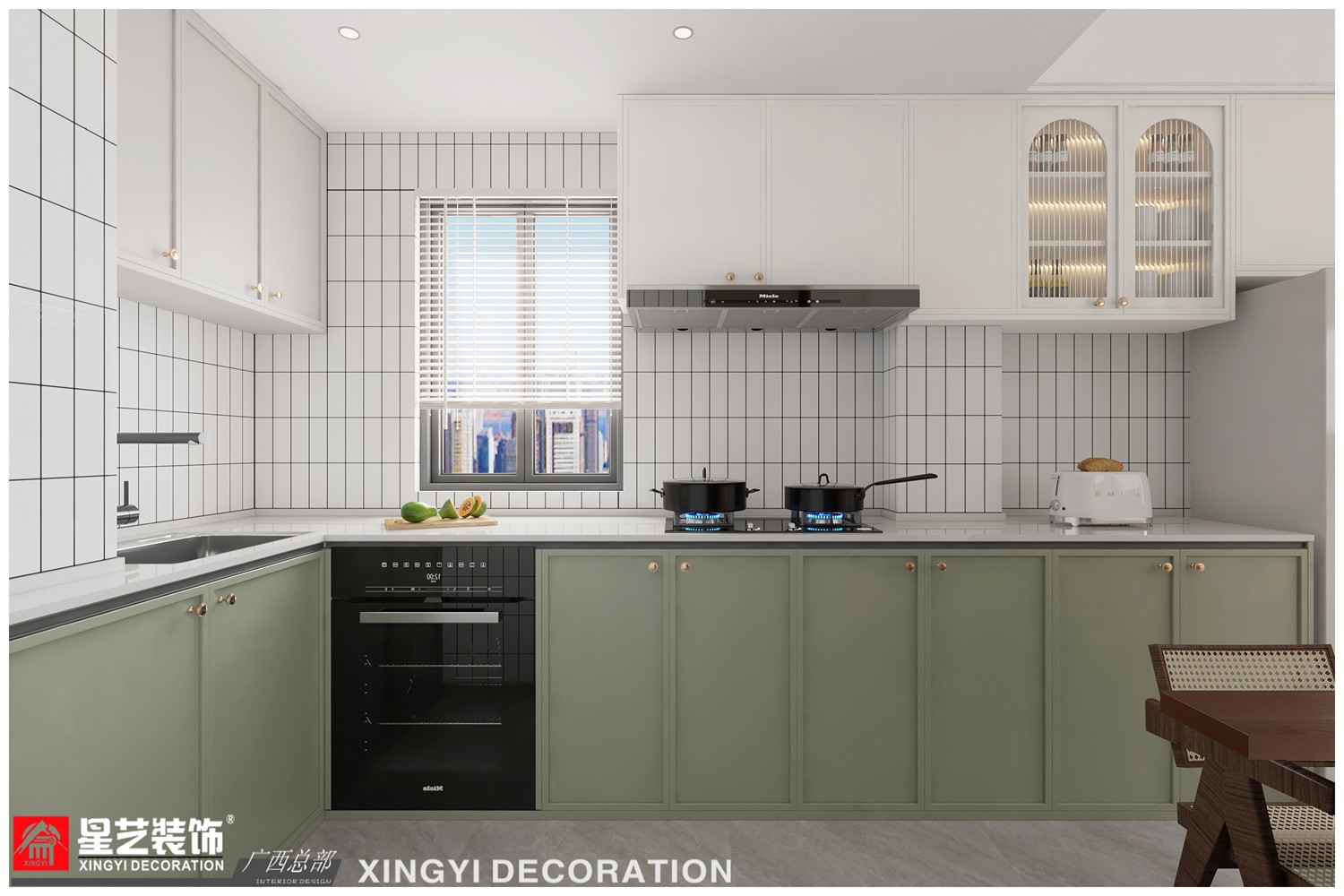 保利領(lǐng)秀府100平現(xiàn)代簡約廚房裝修效果圖