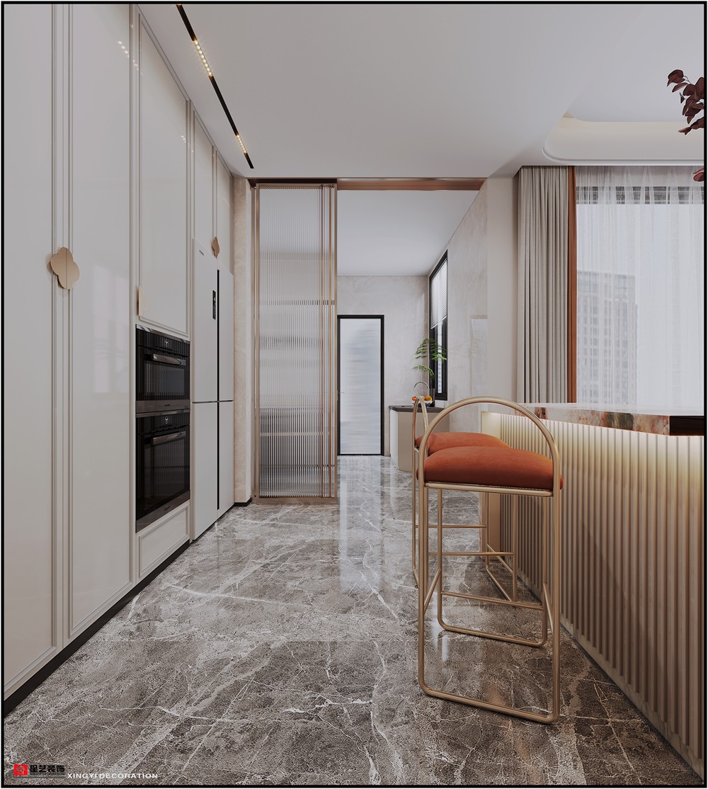 美泉1612現(xiàn)代輕奢230平吧臺裝修效果圖