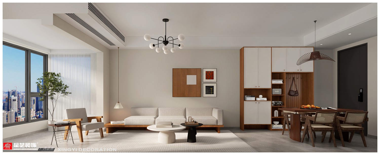 保利領(lǐng)秀府100平現(xiàn)代簡約客廳裝修效果圖