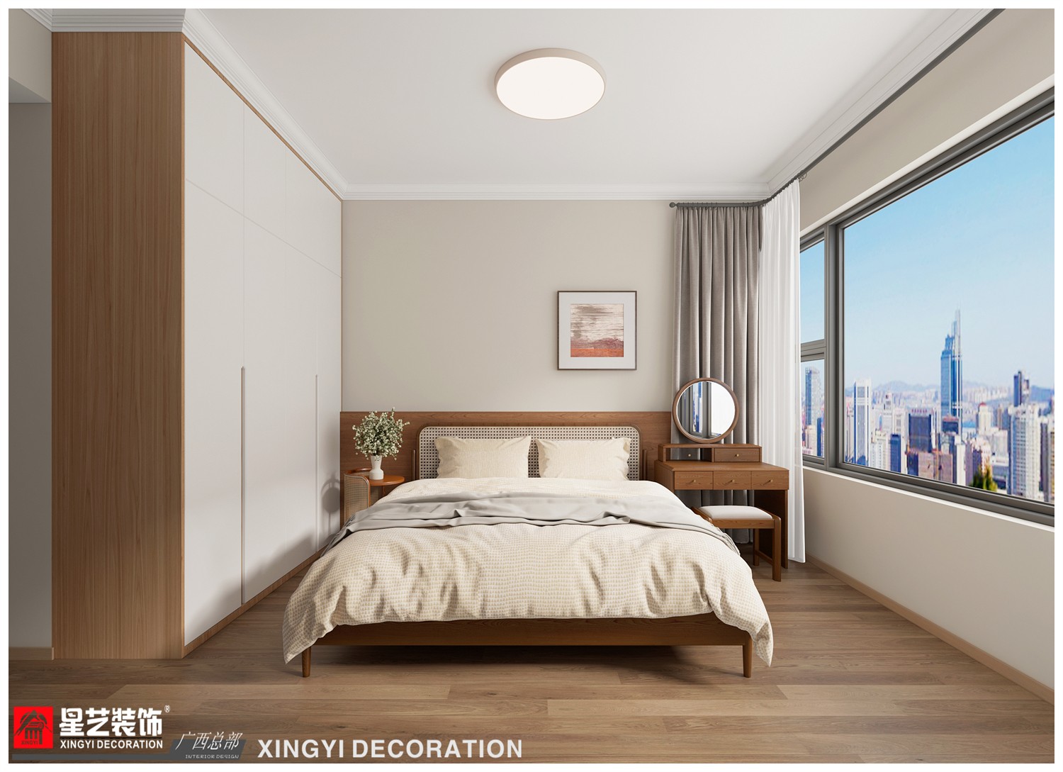 保利領(lǐng)秀府100平現(xiàn)代簡約臥室裝修效果圖