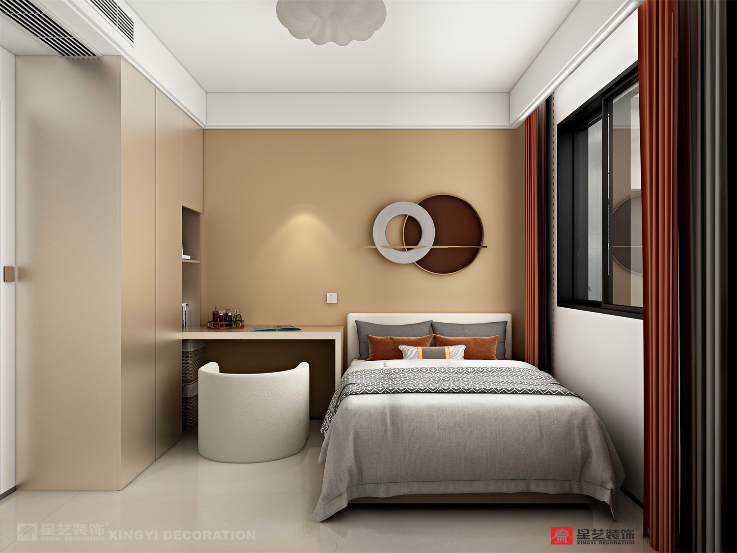電網小區(qū)130平現代簡約臥室裝修效果圖