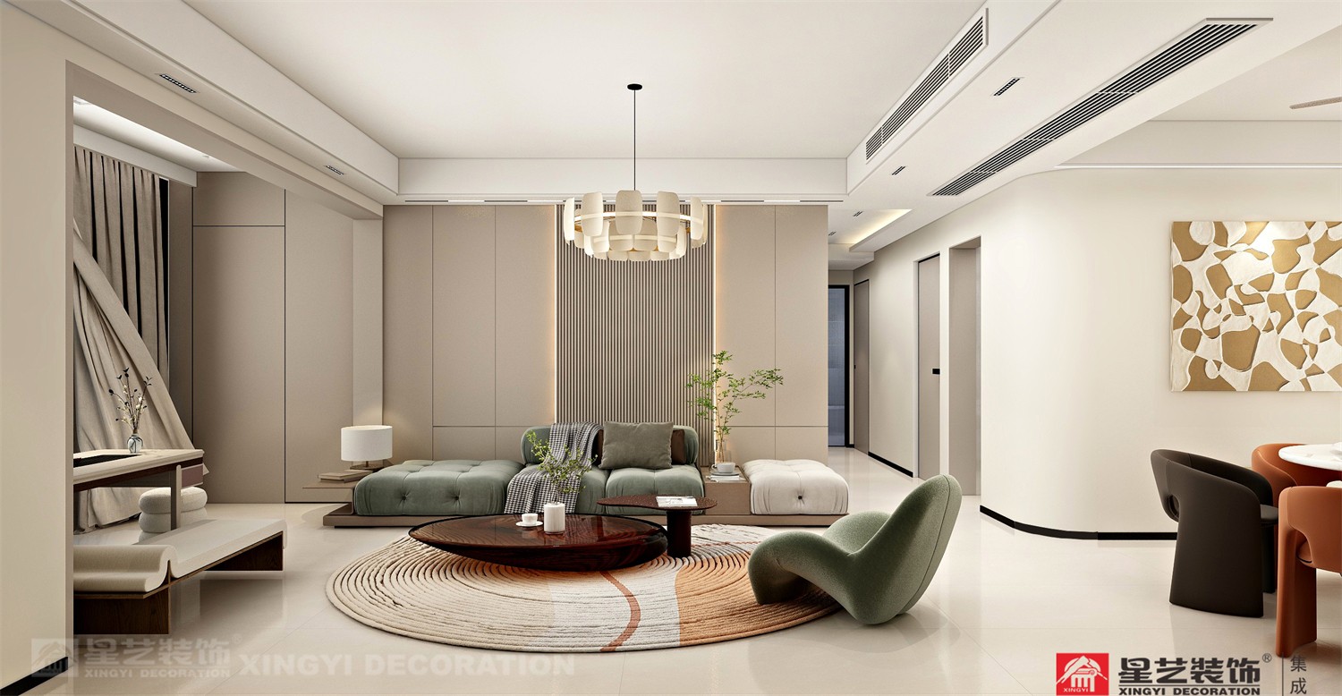 電網小區(qū)130平現代簡約客廳裝修效果圖