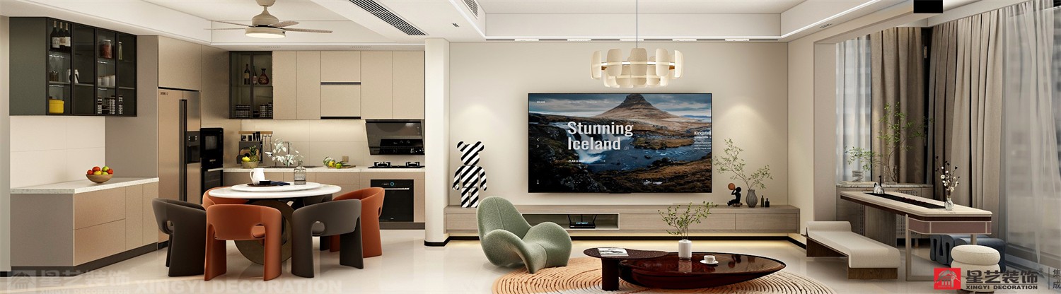 電網小區(qū)130平現代簡約餐廳裝修效果圖