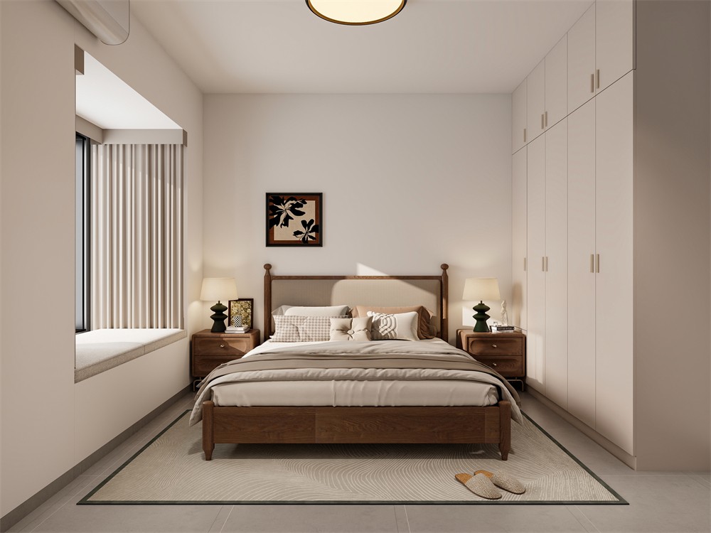 建工城140平現(xiàn)代風格臥室裝修效果圖