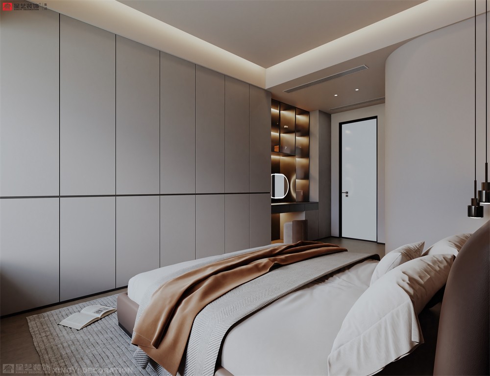 華潤西園潤府143平意式輕奢臥室裝修效果圖