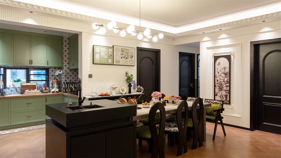 山漸青151平法式餐廳裝修完工實(shí)景圖