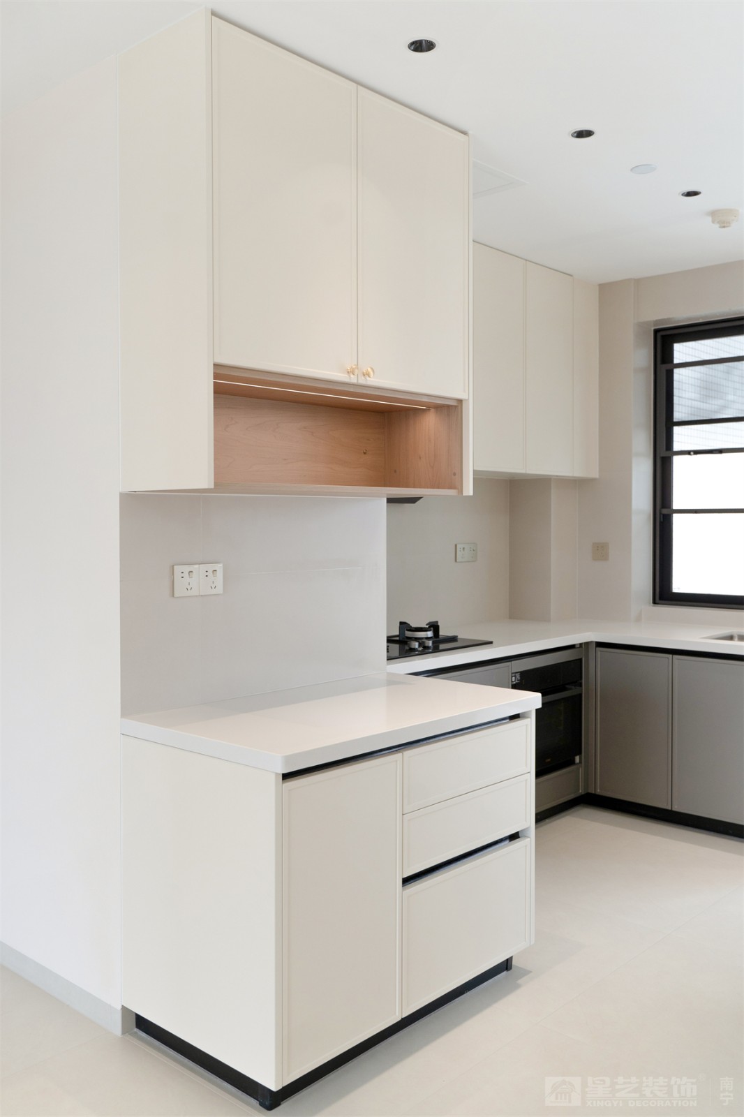 盛科城152平奶油風(fēng)廚房裝修完工實景圖