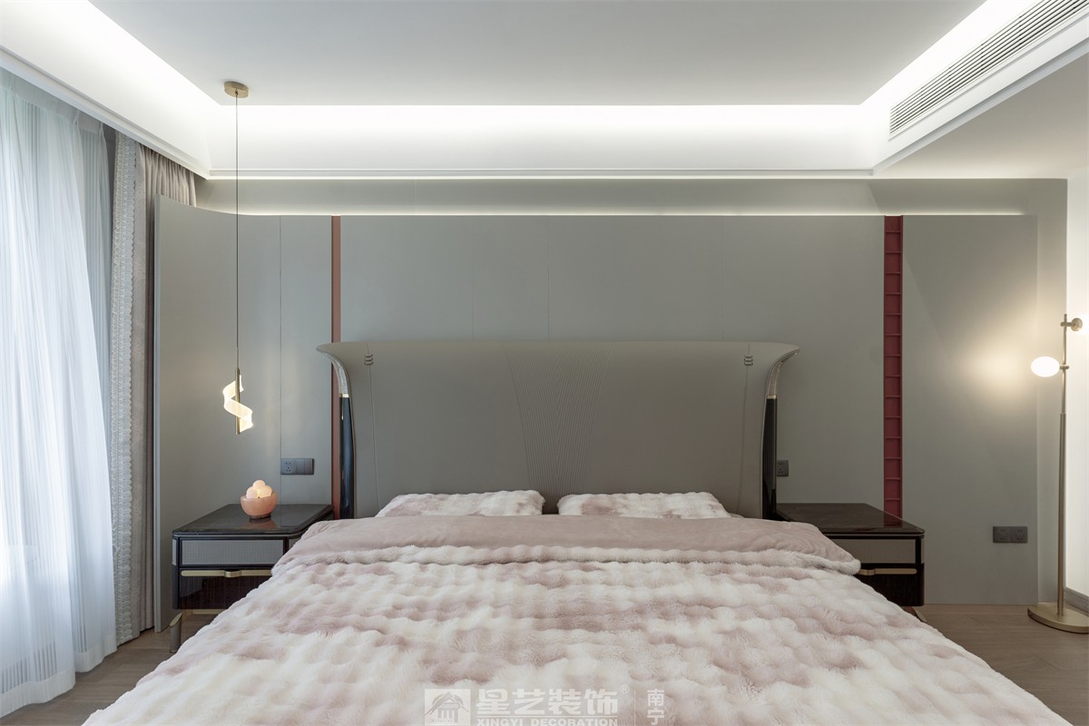 德澤苑220平現(xiàn)代簡約臥室裝修完工實(shí)景圖