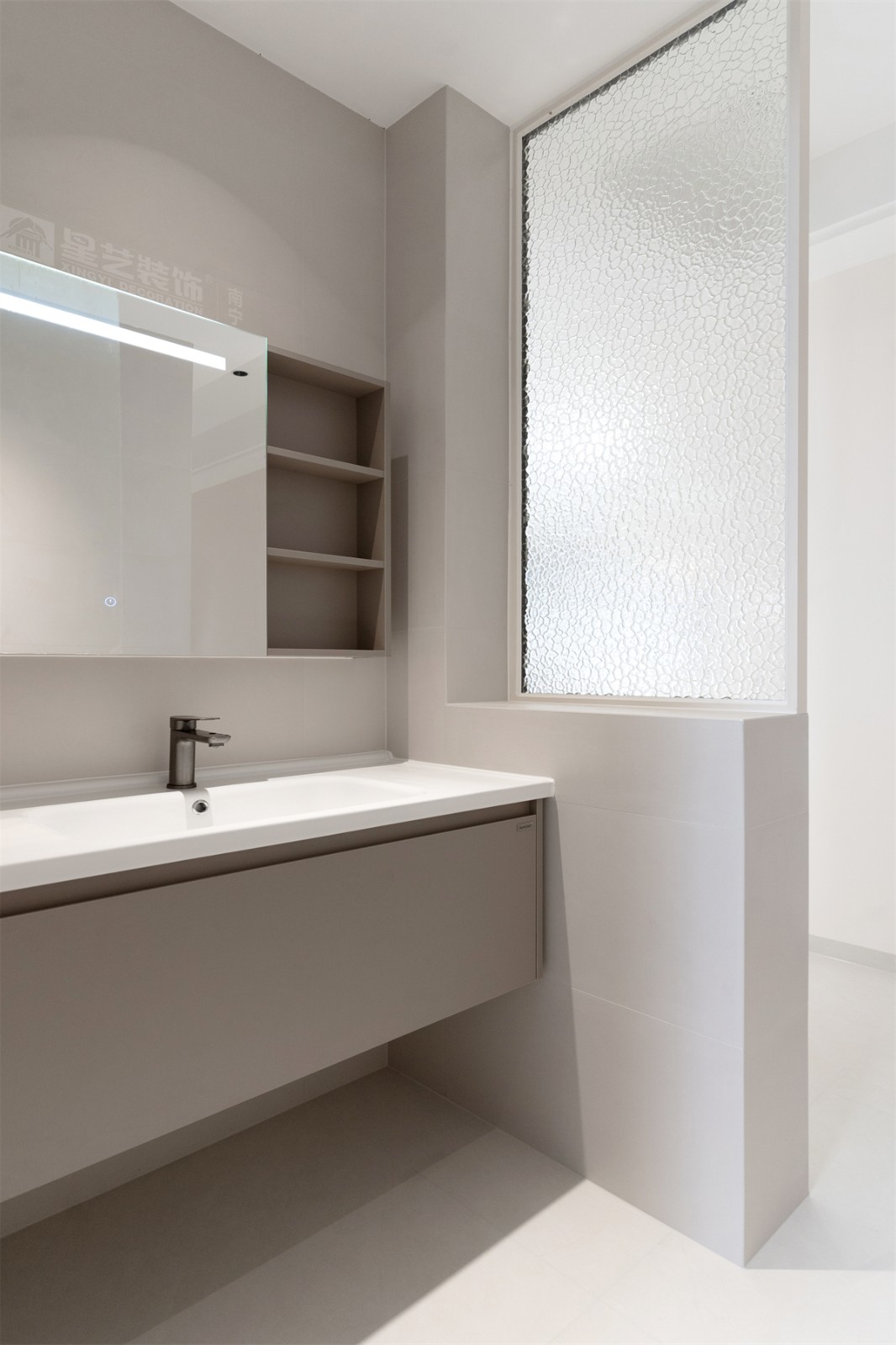 盛科城152平奶油風(fēng)衛(wèi)生間裝修完工實景圖