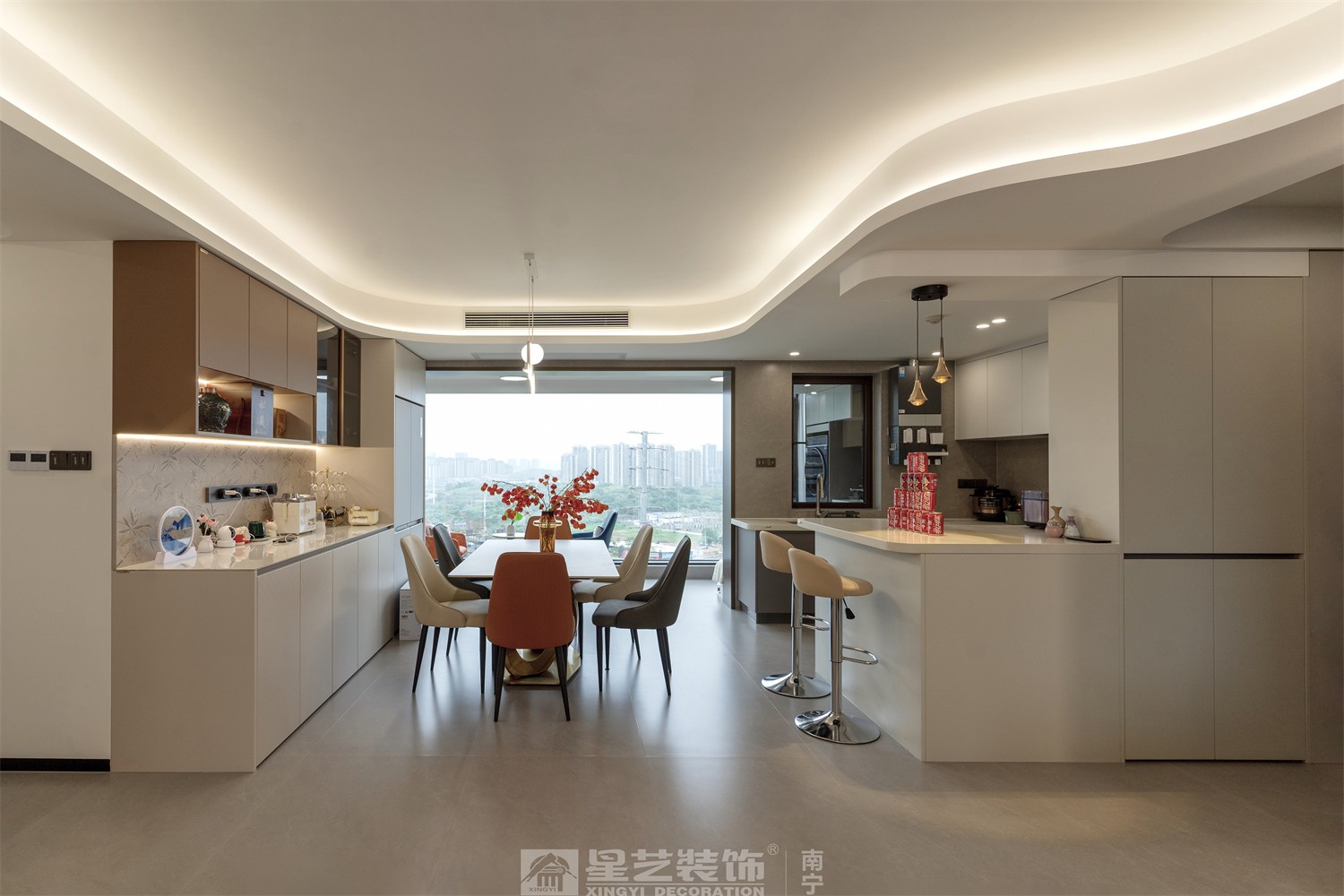 龍光天瀛140平意式輕奢餐廳裝修完工實景圖