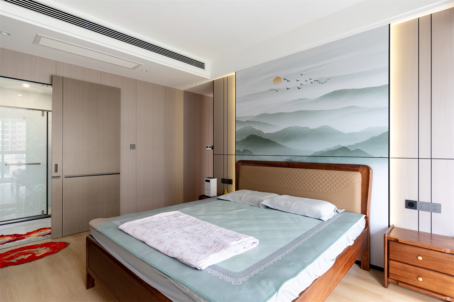 建發(fā)縵云210平新中式臥室裝修完工實(shí)景圖