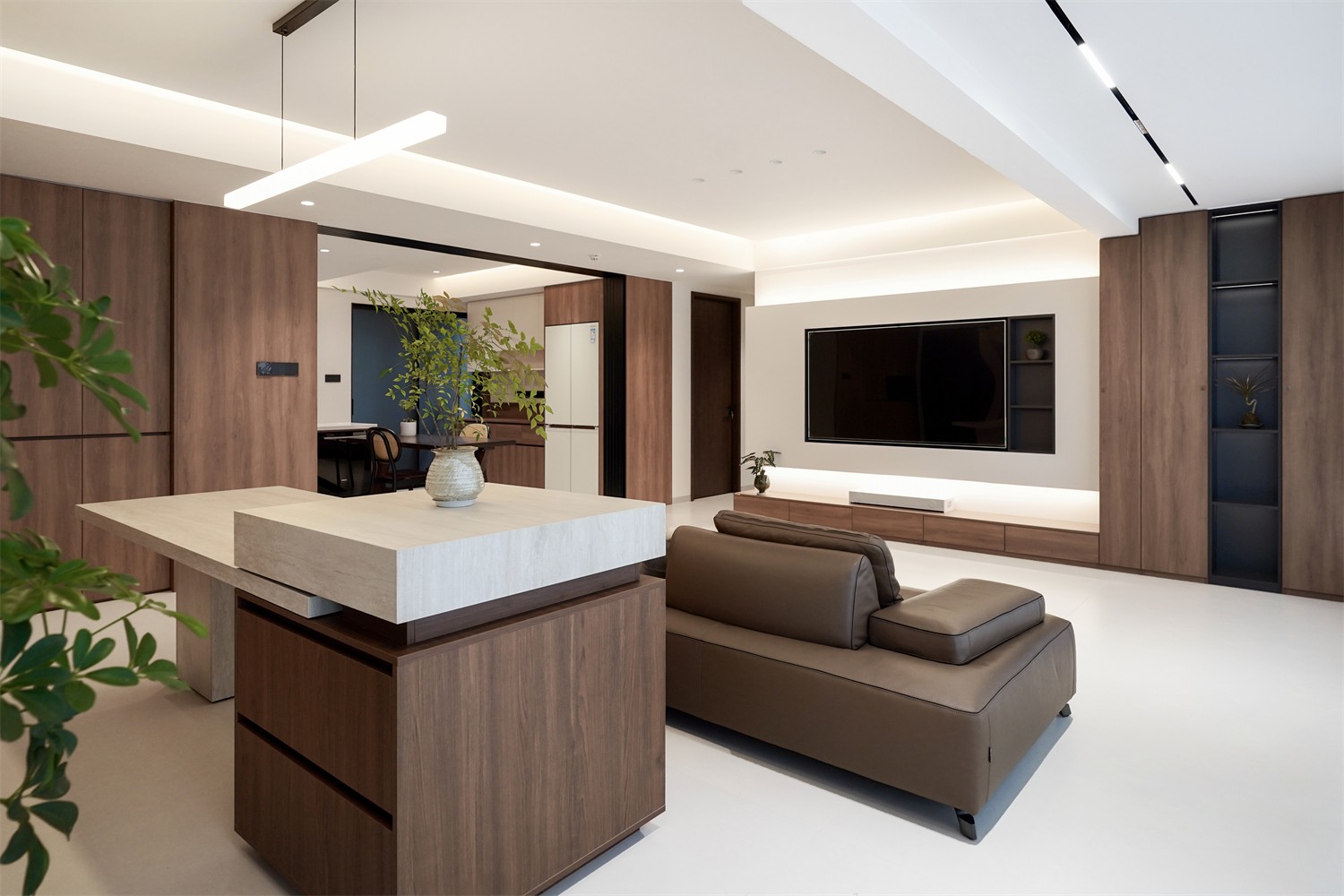 北投溪境119平中古風客廳裝修完工實景圖